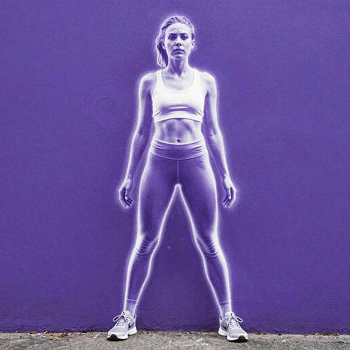 Neon Banksy-Style Woman in Yoga Pants
