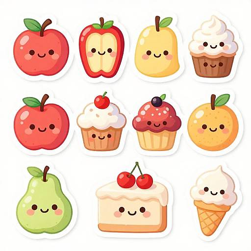 Adorable Food Character Sticker Ideas