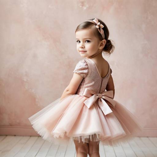 Little Girl in Pink Tulle Dress