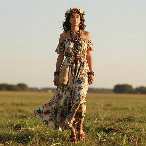 Bohemian Festival Style in Golden Hour