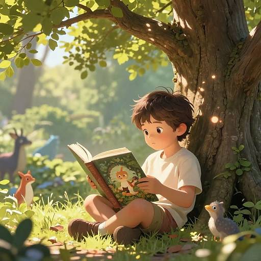 Hijo Reading Beneath Ancient Tree