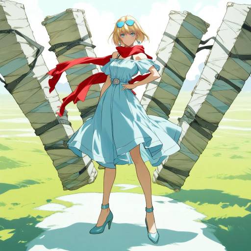 Blonde Girl in a Serene Meadow