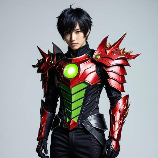 Cosplayer in Red Dragon Armor Costume