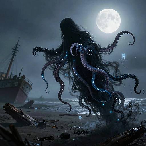 Moonlit Ink Wraith at Shipwreck Shore