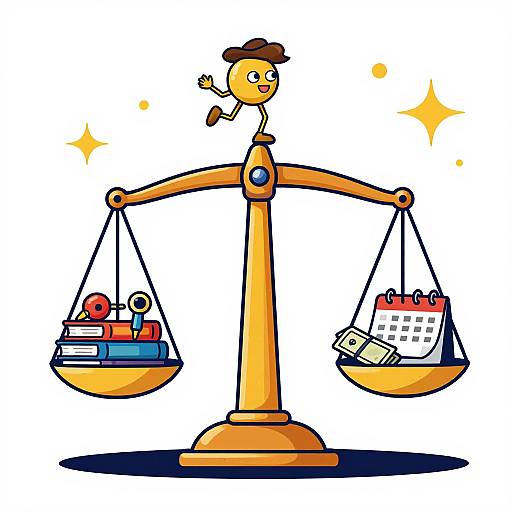 Whimsical Adulting Balance Illustration