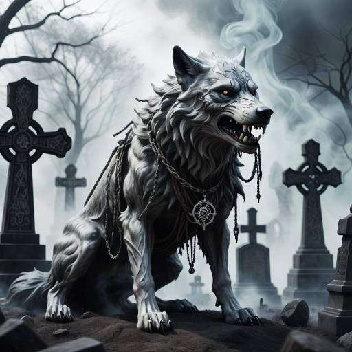 Ethereal Ghostly Wolf in Dark Fantasy