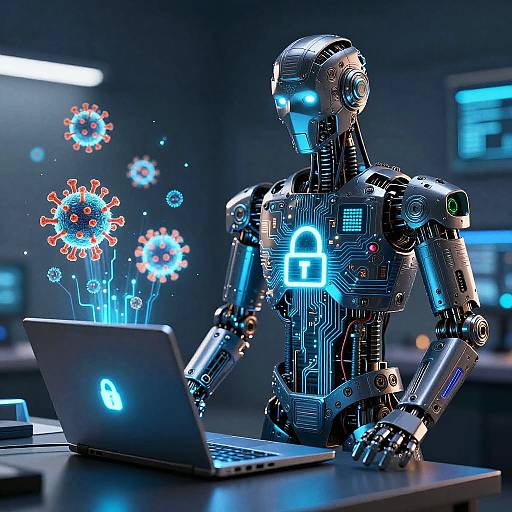 Robotic Antivirus Guardian with Holograms