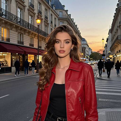 Elegant Woman in Parisian Dusk