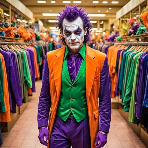 Man in Joker Costume with Purple Velvet Suit
