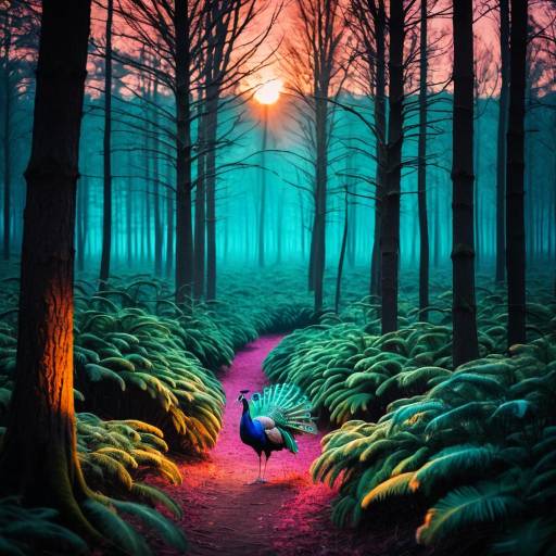 Enchanting Sunset in a Dreamy Forest