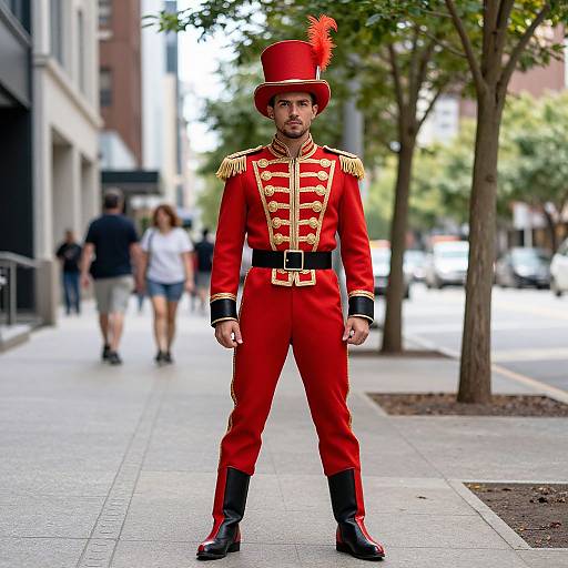Regal Man in Vibrant Urban Attire