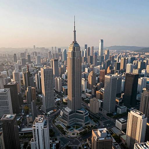 AI-Extended Futuristic Cityscape