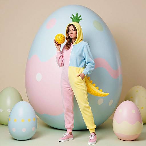 Whimsical Dinosaur Hoodie Fashion Shoot