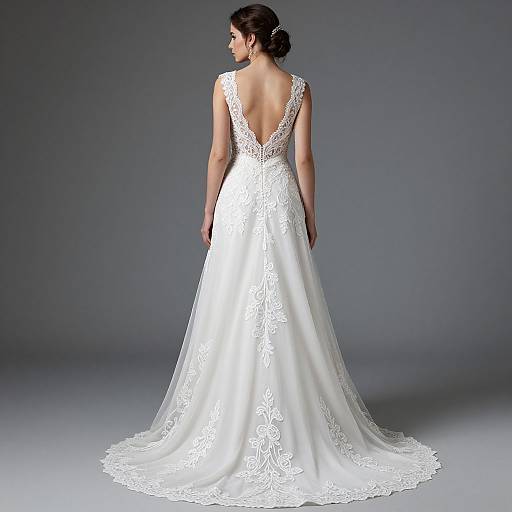 Elegant Sleeveless Wedding Dress Back
