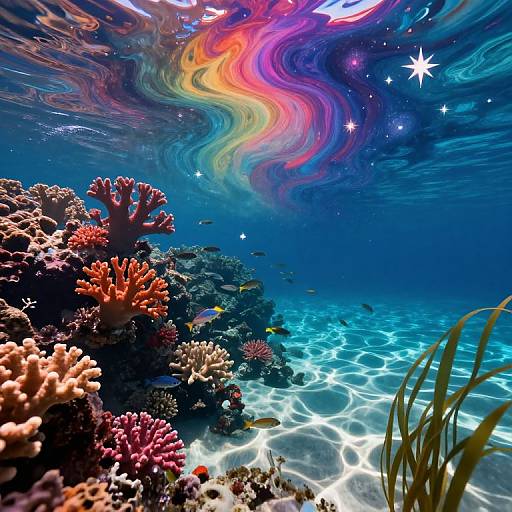 Surreal Cosmic Coral Seascape