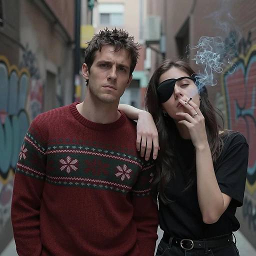 Intense Alley Portrait of Two Individuals