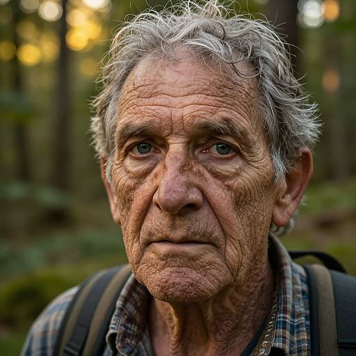 Wise Adventurer in Golden Forest