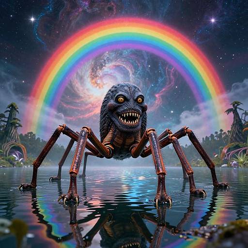 Bukavac Lake Monster in Psychedelic Nebula