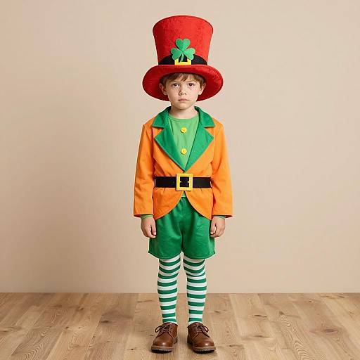 Young Boy in Leprechaun Costume Photo