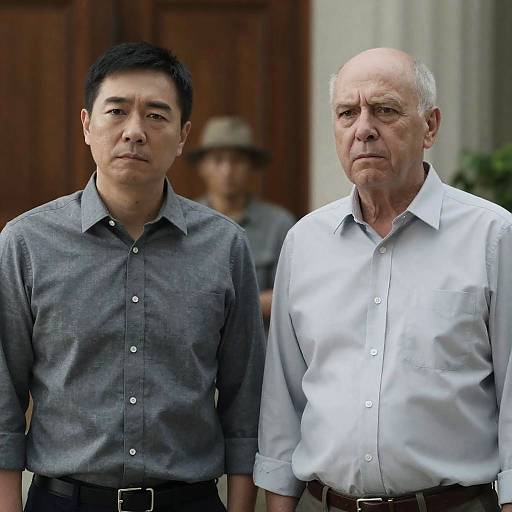 Two Men Standing Side by Side