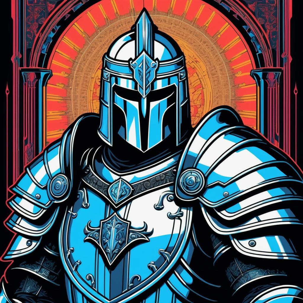 Ancient Knight in Gothic Comic Style