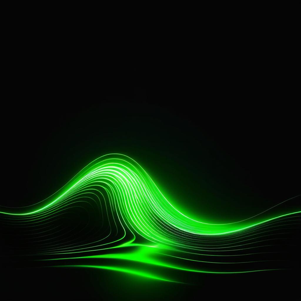 Elegant Green Wave Light Painting Design