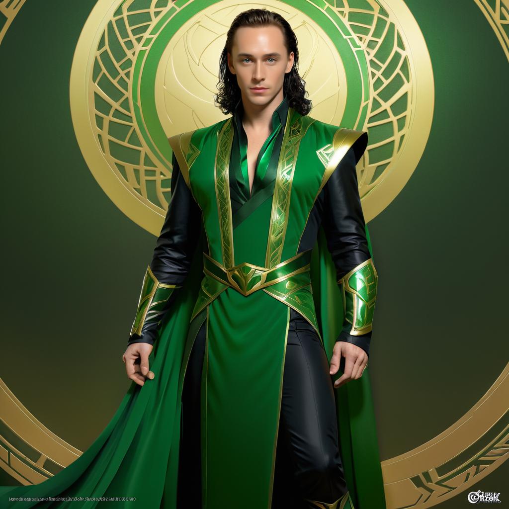 Elegant Portrait of Tom Hiddleston as Loki