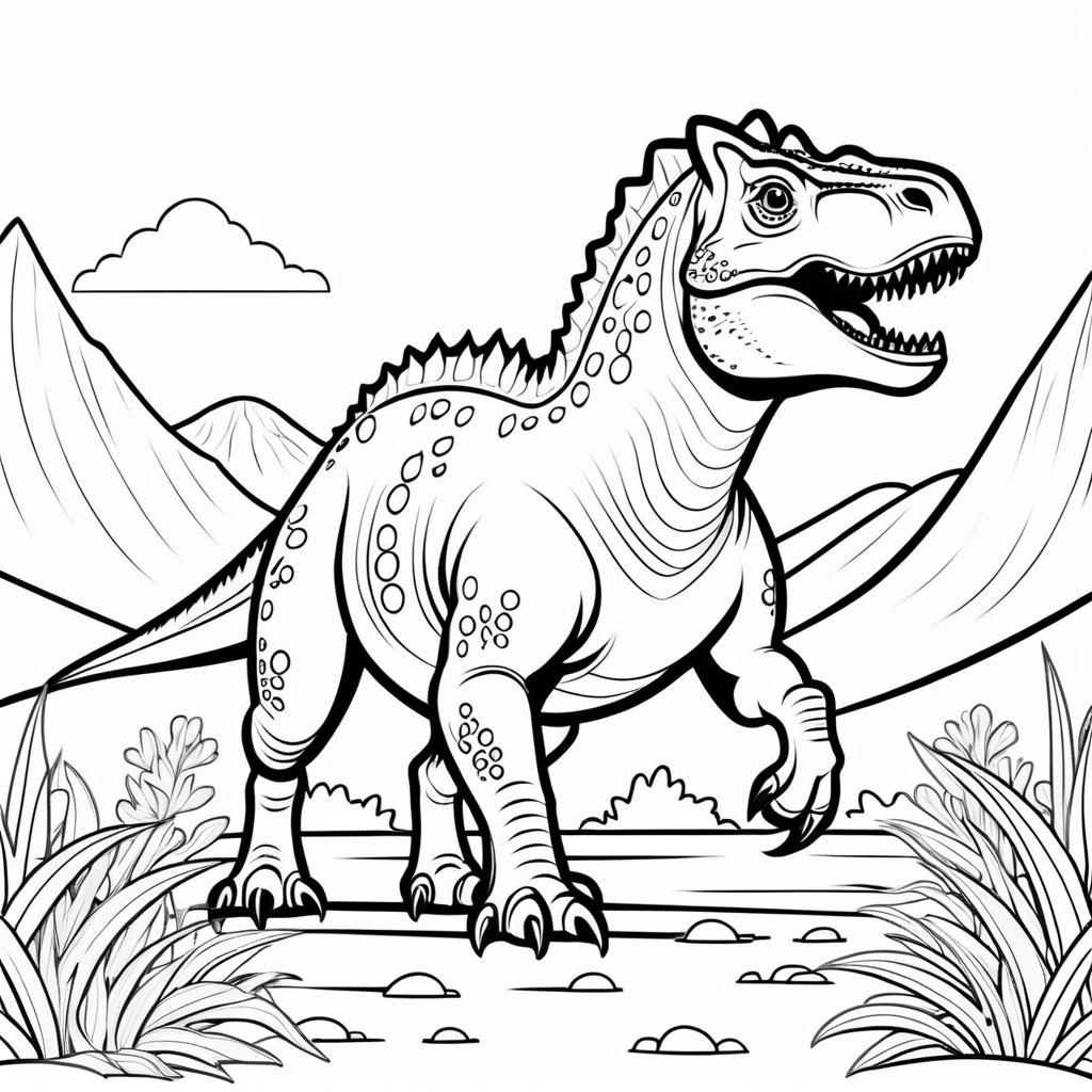 Cute Carnotaurus for Kids' Coloring Book