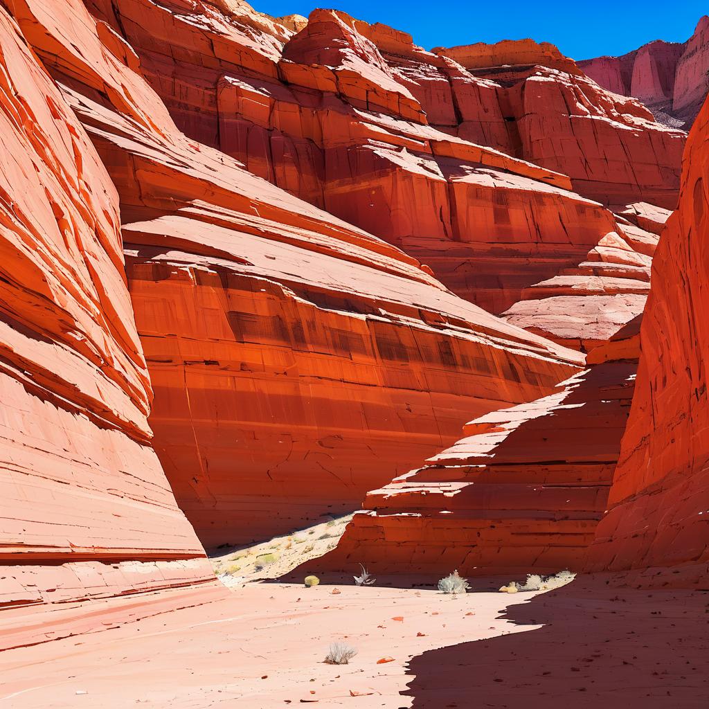 Vibrant Red Rock Canyon Landscape Scene