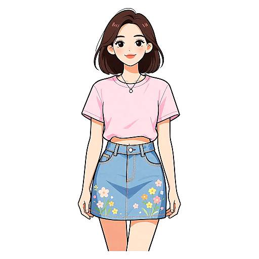 Smiling Woman in Casual Pink Outfit