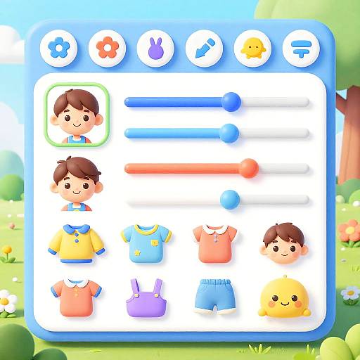 Cartoon Character Builder Interface