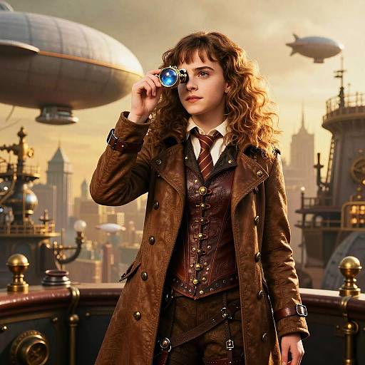Steampunk Hermione on Zeppelin Deck