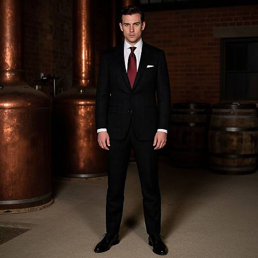 Confident Man in Classic Glen Plaid Suit