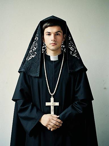 Male Priest in Funeral Outfit Portrait