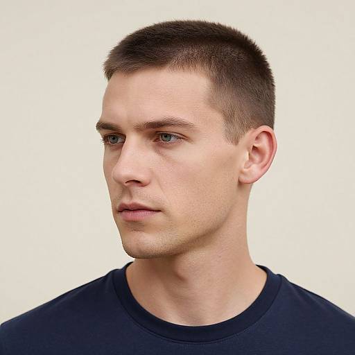 Short Caesar Cut on Fit European Man