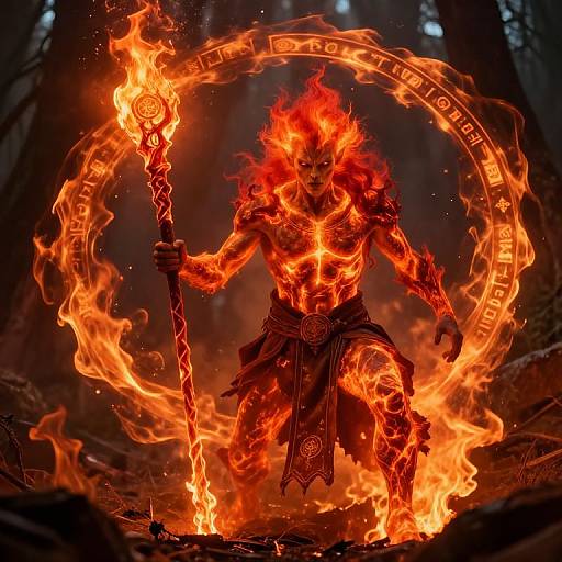 Fiery Fire Genasi Cleric in Action