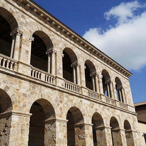 Historic Stone Building with Arches and Columns