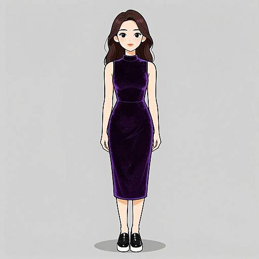 Elegant Woman in Velvet Dress