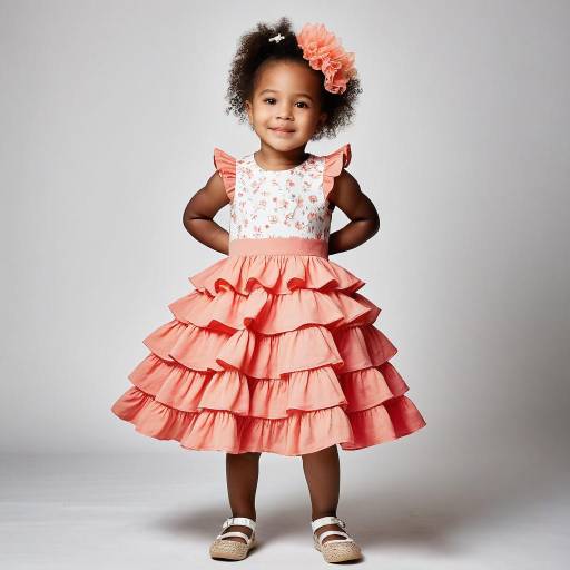 Smiling toddler girl in ruffled dress