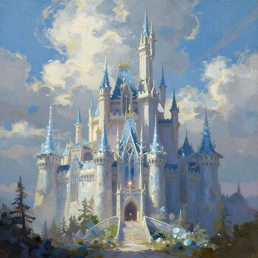 Castle Amid Mystical Ice Spires