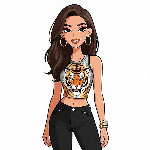 Smiling Woman in Stylish Casual Outfit