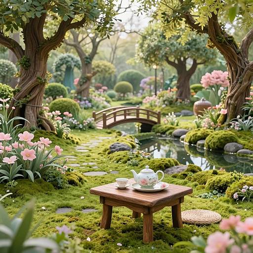 Enchanted Garden Tea Party Scene