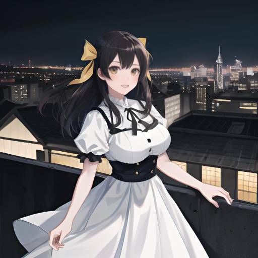Majestic Night Cityscape with Tohru Honda