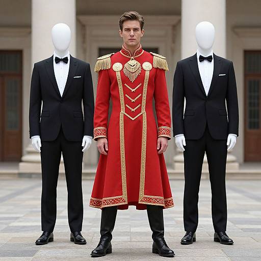 Man in Red and Gold Costume