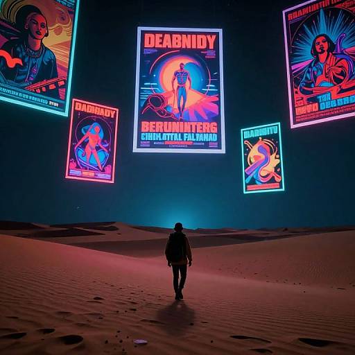 Neon Desert Wanderer Hallucination