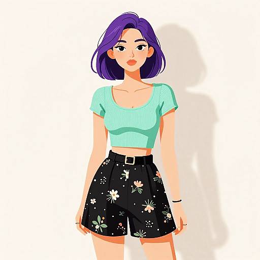 Casual Chic Woman in Floral Shorts