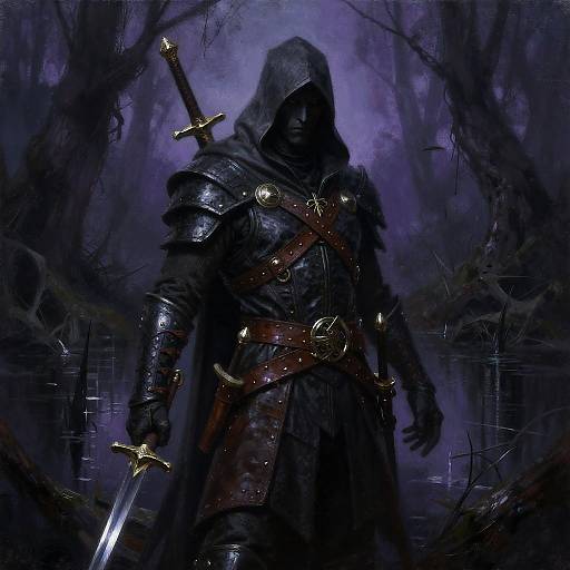 Shadow-Clad Rogue in Swamp