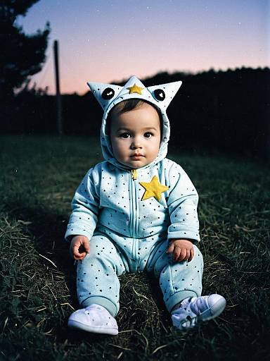 Infant in Star-Themed Baby Costume