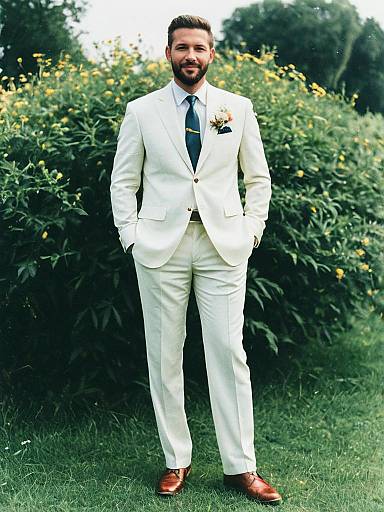 Man in White Summer Wedding Suit