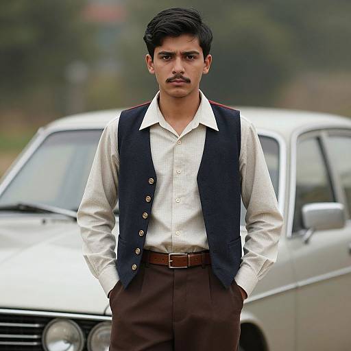 Retro Vintage Male Outfit Portrait